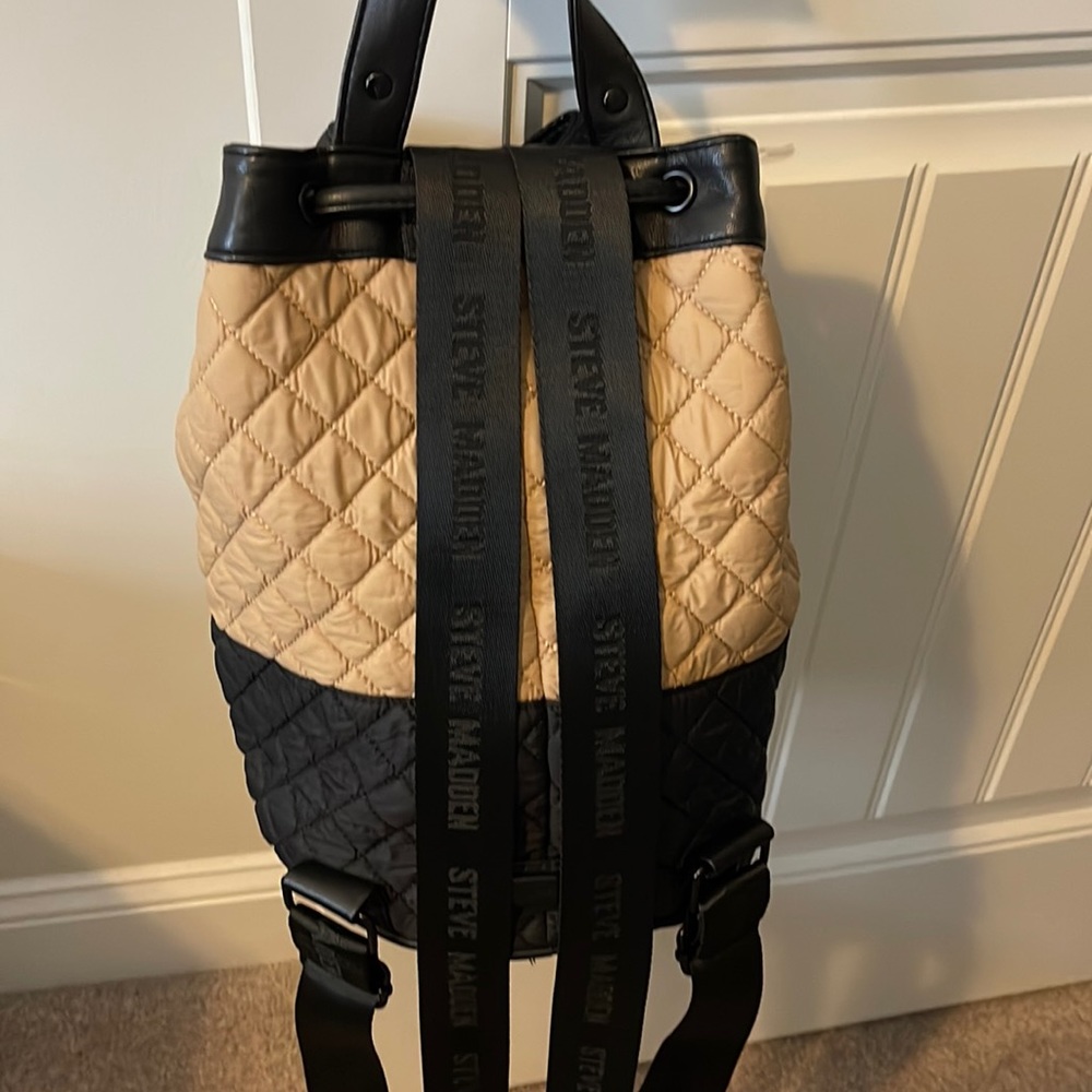 New Steve Madden nylon and leather backpack